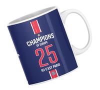 CS Mug Football Paris Champion d'Europe 2025 - 1re Étoile Française - Tasse Céramique 330 ml - Compatible Micro-Ondes & Lave-Vaisselle - Cadeau Supporter Football Paris
