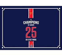 CS Plaque de Rue Décorative Paris Champions d'Europe 2025, Style Maillot Domicile, Première Étoile, Thème Football (Domicile)
