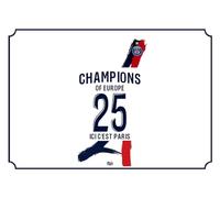 CS Plaque de Rue Décorative Paris Champions d'Europe 2025, Style Maillot Domicile, Première Étoile, Thème Football (Extérieur)