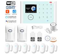 CS118 WiFi + GSM + GPRS 3 en 1 réseau système d'alarme domestique intelligent Tuya APP télécommande 433 MHz maison sécurisée sonnette d'alerte intelligente compatible avec la commande vocale Amazon Al