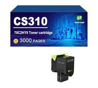 CS310 Cartouche De Toner Compatible pour Les Imprimantes pour Lexmark CS310n CS310dn CS410n CS410dn CS410dnt CS510de CS510dte, Rendement Jusqu'à 4000/3000 Pages,Yellow-1 Pack