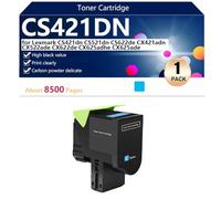 CS421DN Cartouche de Toner Compatible pour Lexmark CS421dn CS521dn CS622de CX421adn CX522ade CX622de CX625adhe CX625ade Imprimantes, Haute Capacité 8500 Pages, Impression Haute Définition,Cyan-1 Pack
