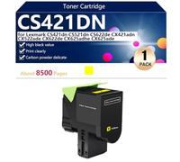 CS421DN Cartouche de Toner de Remplacement Compatible pour Lexmark CS421dn CS521dn CS622de CX421adn CX522ade CX622de CX625adhe Imprimantes, Haute Capacité 8500 Pages, Installation Facile,Yellow-1 pack