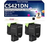 CS421DN Cartouche de Toner de Remplacement Compatible pour Lexmark CS421dn CS521dn CS622de CX421adn CX522ade CX622de CX625adhe Imprimantes, Haute Capacité 8500 Pages, Installation Facile,Black-2 Pack