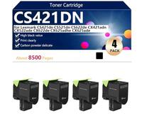 CS421DN Cartouche de Toner Haute Capacité Compatible pour Lexmark CS421dn CS521dn CS622de CX421adn CX522ade CX622de CX625adhe CX625ade Imprimantes, Nette et Précise,Black-4 Pack