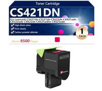 CS421DN Cartouche de Toner pour Lexmark CS421dn CS521dn CS622de CX421adn CX522ade CX622de CX625adhe CX625ade Imprimantes, pour Écoles, Hôpitaux et Banques, 8500 Pages,Magenta-1 Pack