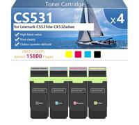 CS531 75M0H10 75M0H20 75M0H30 75M0H40 Cartouche de Toner Haute Capacité Compatible pour Lexmark CS531dw CX532adwe Impressions, Nettes et Précises,BCMY-1 Pack
