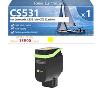 CS531 75M0H10 75M0H20 75M0H30 75M0H40 Cartouche de Toner Haute Capacité pour Lexmark CS531dw CX532adwe Imprimantes, Impression en Grand Volume,Yellow-1 Pack