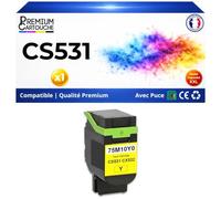 CS531 Toner Jaune Compatible pour Lexmark 2000 Pages