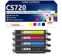 CS720de Unité de Développement pour Lexmark CS720de CS720dte CS725de CS725dte Imprimantes, pour Établissements Scolaires, Hôpitaux et Banques, 150000 Pages,BCMY-1 Pack