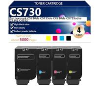 CS730 Cartouche de Toner de Remplacement Compatible avec Lexmark CS730de CS735de CX730de CX735adse C4342 C4352 Imprimantes, Haute Capacité 5000 Pages, Installation Facile,BCMY-1 Pack