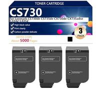 CS730 Cartouche de Toner de Remplacement Compatible avec Lexmark CS730de CS735de CX730de CX735adse C4342 C4352 Imprimantes, Haute Capacité 5000 Pages, Installation Facile,Black-3 Pack