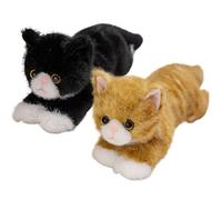 Csafyrt 2 pièces Chat en Peluche noël Doux Moelleux réaliste Chat en Peluche câlin Copain Jouets pour Enfant Fille garçon Cadeaux d