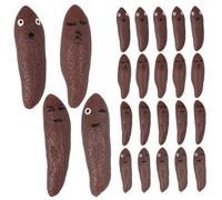 Csafyrt 24 Pièces Jouets de Fronde de Doigt Fronde Caca Volante avec des Expressions Drôles Jouet Caca Parodie en Caoutchouc Extensi