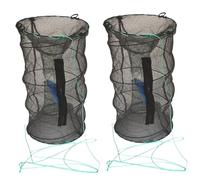 Csafyrt 2pcs Minnow Trap 12x24 '' Tiche d'écrevisses 0, 12 '' Mesh Crabe Pliable et Portable pour la pêche à la pêche Crawdad en Mailles Robustes pour Le Filet de crevettes de Homard