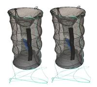 Csafyrt 2pcs Minnow Trap 12x24 '' Tiche d'écrevisses 0, 12 '' Mesh Crabe Pliable et Portable pour la pêche à la pêche Crawdad en Mailles Robustes pour Le Filet de crevettes de Homard