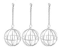 Csafyrt 3pcs Hay Solder pour Lapins, Suspendu électroplate de Hamster métallique Ballon Robuste de Porte-GUE