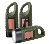 Csafyrt 3Pcs Lampe de Poche à Manivelle LED Lampe de Poche à Énergie Solaire d'urgence avec Manivelle pour Équipement Survie Camping