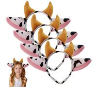Csafyrt Bande de Vache 4pcs en Peluche Molle cosplaye de Vache auditeur Bandeau Oreilles Mignonnes et Cheveux Hoop Cosplay Costume Accessoires pour Les Filles fête des Femmes