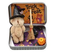 Csafyrt Boîtes de friandises d'halloween Little Bear dans Une boîte Witch en Peluche en Peluche