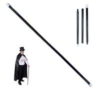 Csafyrt Cane Noire Magique en Plastique de 40 Pouces avec Capuchons Blancs Canne de Costume d'halloween détachable pour Les fournit