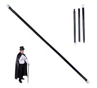 Csafyrt Canne Noire Baguette Magique en Plastique de 40 Pouces avec Capuchons Blancs Canne de Costume d'halloween détachable pour f