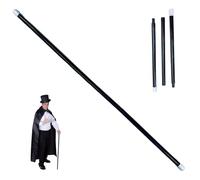 Csafyrt Canne Noire Baguette Magique en Plastique de 40 Pouces avec Capuchons Blancs Canne de Costume d'halloween détachable pour f