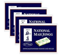 Csafyrt Cartes Mahjong 2024 4pcs Blue National Mahjong Cartes Handles et règles Standard Officielles 2024 Grand Tableau de Bord imprimé
