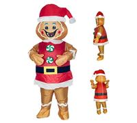 Csafyrt Costume de bonhomme en pain d'épice Costume gonflable amusant pour adulte tenue gonflable pour hommes et femmes fête de no
