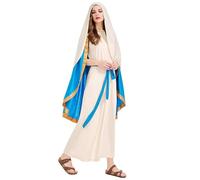 Csafyrt Costumes bibliques pour femmes costume religieux de la Vierge avec jupe cape foulard et ceinture pour cosplay de Noël M
