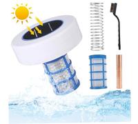 Csafyrt Ioniseur de Piscine Solaire ioniseur de Piscine Automatique Flottant avec Pinceau idéal pour réduire Le Chlore Purifier l