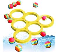 Csafyrt Jeux de Piscine avec Score pour Adultes, Eva Floating Pool Toys avec 12 balles de Lancement colorées pour la Partie nageuse