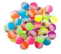 Csafyrt Lot de 24 globes oculaires 1 œil avec traces de sang effrayants en caoutchouc pour Halloween qui brillent dans le balle rebo