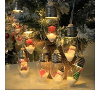 Csafyrt Lumières de Noël 2 pièces 79 10 ampoules globe LED guirlandes lumineuses mignonnes décorations de Noël imperméables pour la m