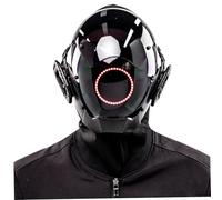 Csafyrt Masque avec Masque futuriste LED Round pour Les Hommes Femmes PC Casque avec Masque Facial Cyber Mask for Cosplay Party Halloween Music Festival