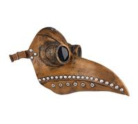 Csafyrt Plague Masque Doctor Latex Steampunk Long Nez Plague Doctor Costume Masque Halloween réglable pour Halloween Cosplay Brown