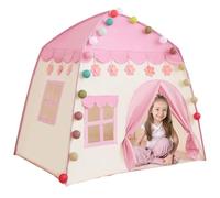 Csafyrt Princess Tent 51x39x51 Pouces en Tissu Oxford Play Tente avec Rideau de Porte et fenêtre Ventilent pour la Peau de Jeu pour la Peau pour 3-4 Enfants avec Une lumière à Billes