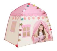 Csafyrt Princess Tent 51x39x51 Pouces en Tissu Oxford Play Tente avec Rideau de Porte et fenêtre Ventilent pour la Peau de Jeu pour la Peau pour 3-4 Enfants avec Une lumière à Billes