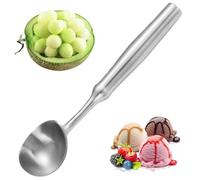 Csafyrt Scoop de crème glacée en Acier Inoxydable, avec poignée Confortable Conception en Une Seule pièce cuillère de crème glacée antiadhésive pour la pâte à Biscuits Melon Gelato