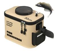 Csafyrt Seau de pêche, Seau à appâts Vivant épaissis Pliables de 12L avec Trou d'aération, Contenant de Transport de Poisson Portable EVA pour extérieur