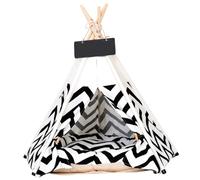 Csafyrt Tipi Animal 20x20x24 Pouces lit de Tente de Chien avec Coussin Doux et Planche Grotte Chat en Toile Portable Lavable maiso