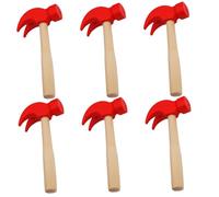 Csafyrt Toy Hammer 6PCS, 6,5x3,2 Pouces en Bois Petit Marteau avec maillet Rouge, Mini éducation pour Les Tout-Petits Girls Girls garçons