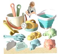 Csafyrt Toys Kids Beach, 13pcs / Plats de Sable en Plastique avec Seau Pliable, moules de Sable, râteau, pelles et Plus pour Les Enfants 3+ Cadeaux