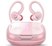 Csasan Ecouteurs Bluetooth sans Fil Sport, 48H Écouteurs Bluetooth 5.3 avec CVC8.0 Antibruit, IP7 Étanche Oreillette Bluetooth Contrôle Tactile, Écran LED Casque Bluetooth pour Running/Gym Rose
