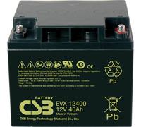 CSB Battery EVX 12400 EVX12400-I1 Batterie au plomb 12 V 40 Ah plomb (AGM) (l x H x P) 197 x 170 x 165 mm raccord à vis M5 résistant aux cycles de charge, sans