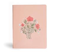 CSB Illustrator's Notetaking Bible, Large Print Edition, Peach Bouquet Leathertouch