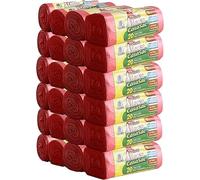 CSC - Sac Poubelle 10L avec Lacets, 24 Rouleaux, 480 Petits Sacs pour Poubelle Salle Bain, Bureau, Voiture, Chambre à Coucher - Sacs à Déchets Résistants, Anti-Gouttes et Anti-Perforation, Rose