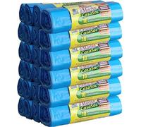 CSC - Sac Poubelle 110L avec Lacets, 240 Pièces, Sac Tri Sélectif Intérieur et Extérieur 70x110cm, Anti-Goutte et Anti-Perforation - Sacs à Déchets Grands et Résistants, 24 Rouleaux, Bleu Clair
