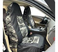 CSCOMFY Housses de siège tactiques pour voitures, camions, SUV, camionnettes, universelles, en toile, multi-poches, organiseurs de protection contre la pluie, paire de protections de siège avant