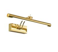 CSDASW Applique Murale LED Moderne for Salle de Bain, Acier Inoxydable étanche L40/55/70CM, Applique Murale for Miroir d'intérieur, luminaire Mural de vanité avec Interrupteur(Golden,12W 55CM)